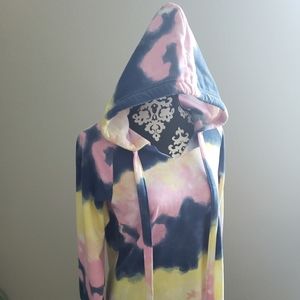 Absolutely Famous Tie Dye Hoodie Sweater Dress